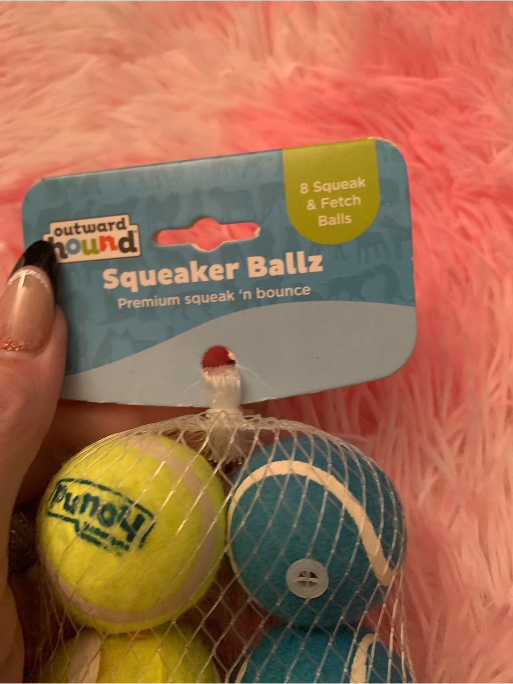 Outward Hound Squeaker Ballz 8-Pack – Blue, Red, Orange, Yellow, Green
